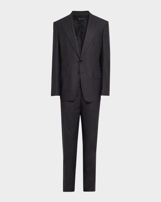 Tom Ford Gray Shelton Wool Prince Of Wales Suit for men