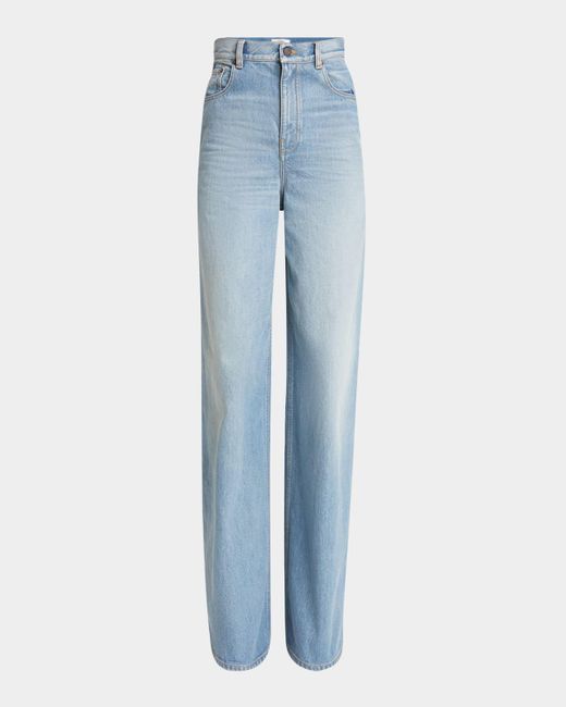 Chloé Blue High Rise Wide Leg Jeans