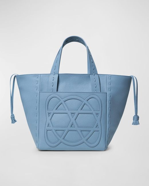 Callista Blue Cleo Grained Leather Top-Handle Bag