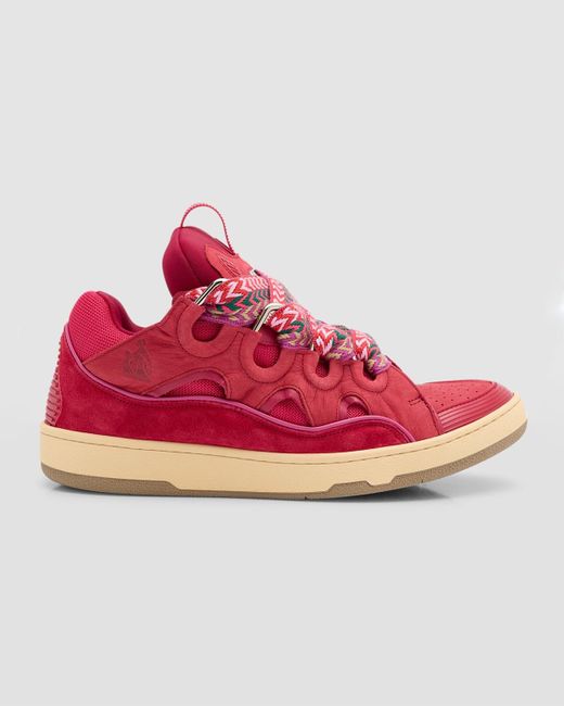 Lanvin Red Curb Chunky Low-Top Sneakers for men