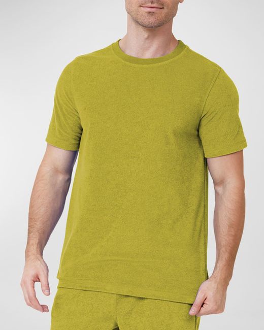 Siamo Verano Green Terrycloth Crewneck T-shirt for men