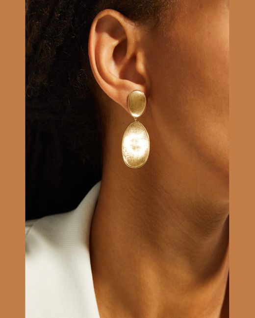 Marco Bicego Metallic Lunaria 18K Double-Drop Earrings