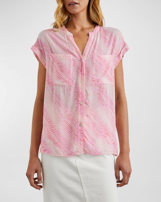 Rails Pink Mel Button-Front Shirt
