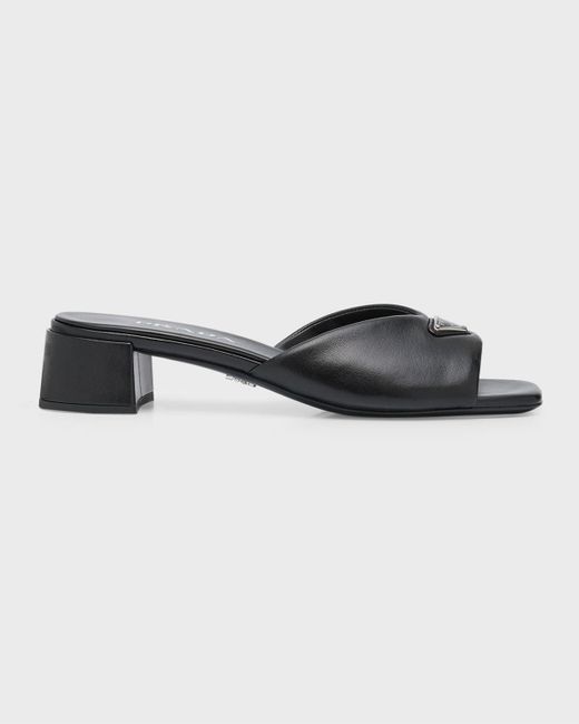 Prada Multicolor Leather Block-heel Mule Sandals
