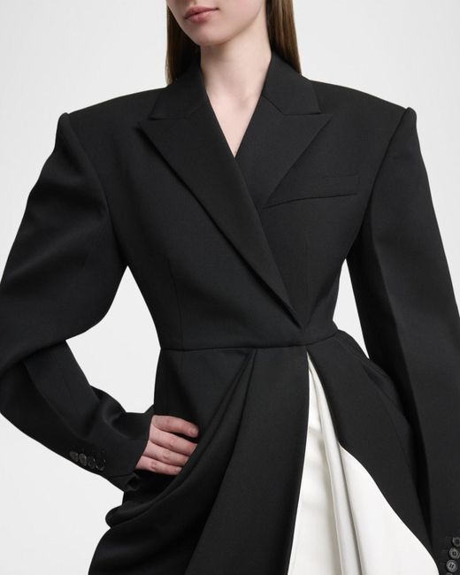 Givenchy Black Draped Grain De Poudre Double-Breasted Jacket