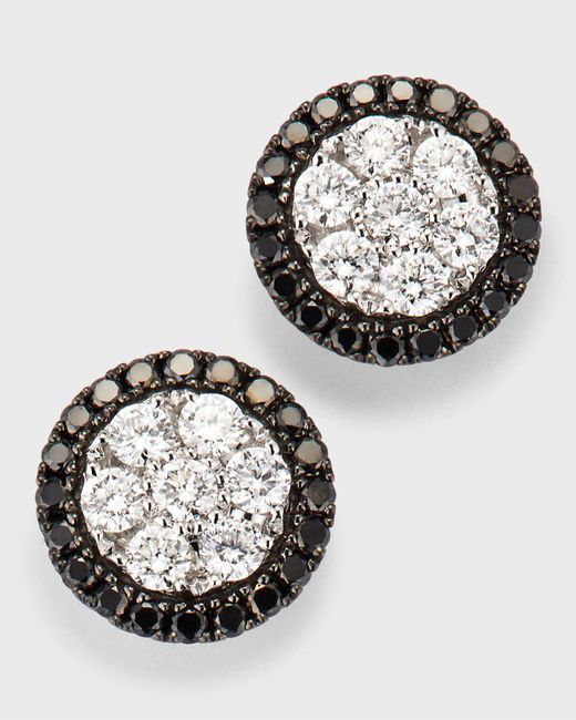 Frederic Sage Multicolor Round Firenze Ii Black And White Diamond Earrings