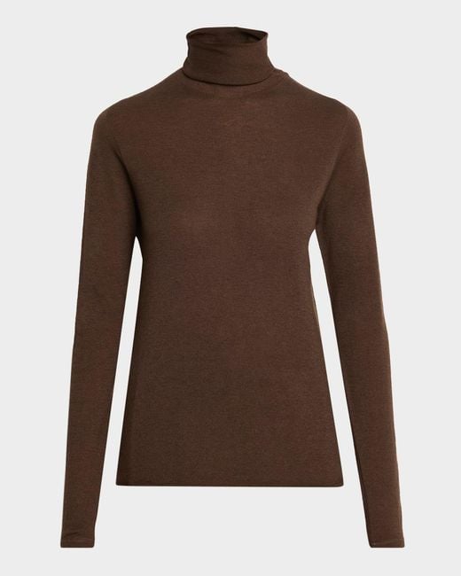 Majestic Filatures Women's Brown Machine Washable Cashmere Turtleneck