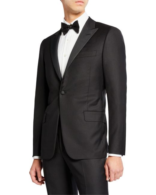 Hickey Freeman Peak-lapel Solid Tuxedo Suit in Black for Men | Lyst