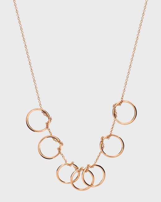 Ginette NY Natural 18k Rose Gold Tiny 7-circle Necklace