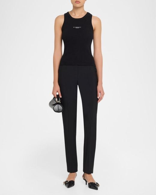 Givenchy Black Logo Ribbed Tank Top