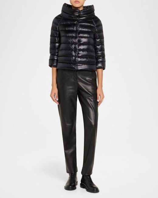 Herno Black Sofia Ultra-Lightweight Down Bolero Jacket