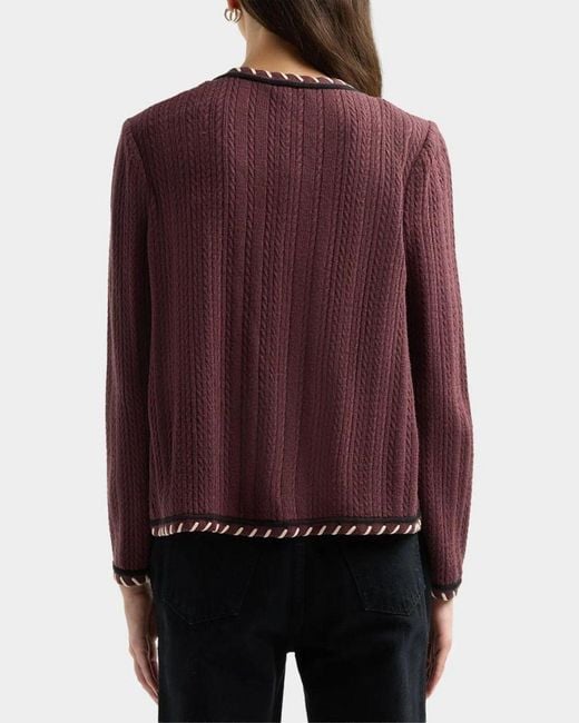 Misook Purple Cable-Knit Jacket