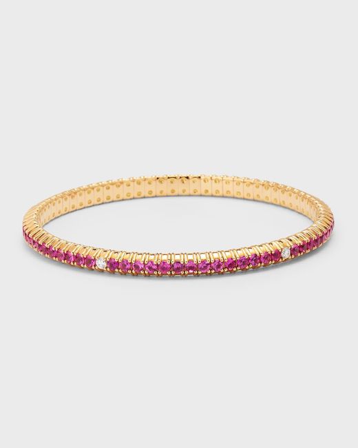 Zydo Multicolor 18k Rose Gold Bracelet With Diamonds And Rubies