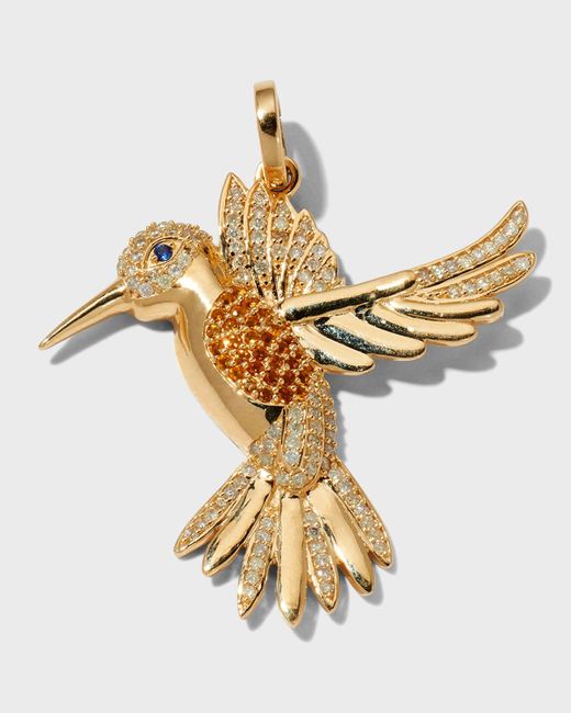 Siena Jewelry Metallic 14k Yellow Gold Diamond, Citrine And Sapphire Bird Charm