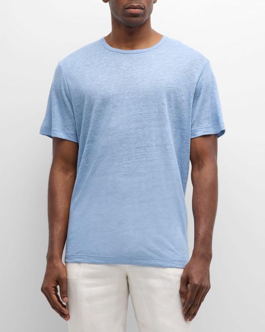Onia Blue Chad Linen Short-Sleeve T-Shirt for men