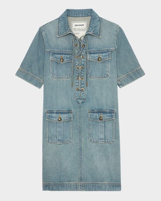 Zadig & Voltaire Blue Record Denim Mini Dress
