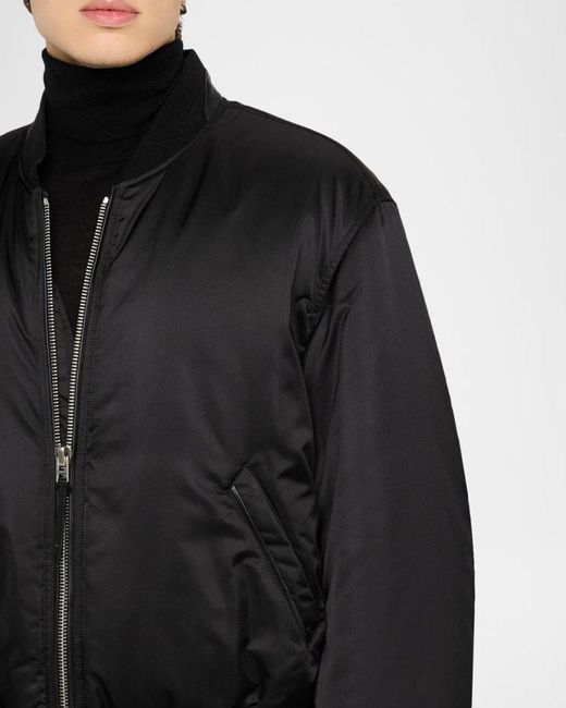 Tom Ford Black Apos;S Silk Satin Bomber Jacket for men