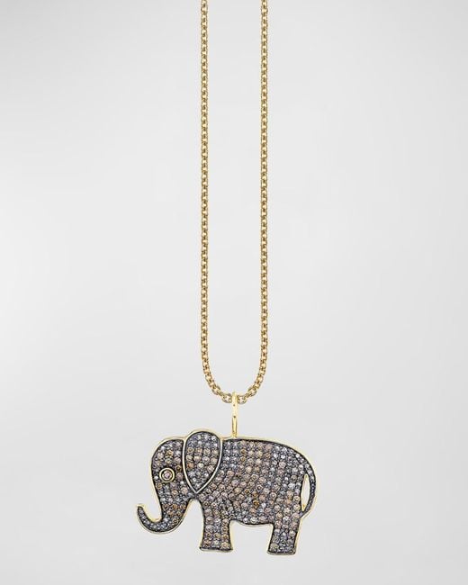 Sydney Evan White 14K 20Th Anniversary Elephant Charm Necklace