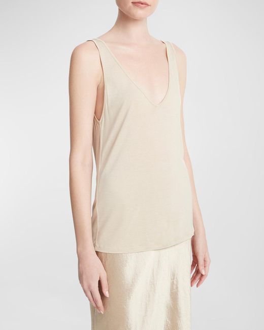 Vince Natural Relaxed V-Neck Tank Top