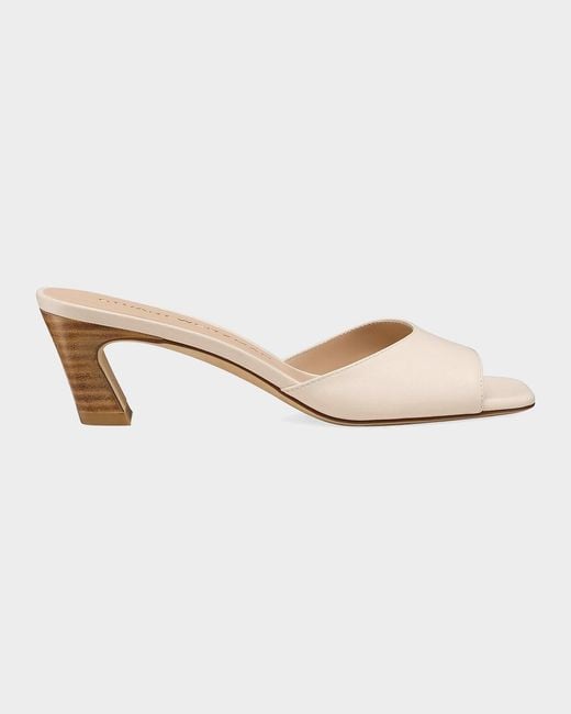 Stuart Weitzman Natural 50Mm Stassi Leather Mules
