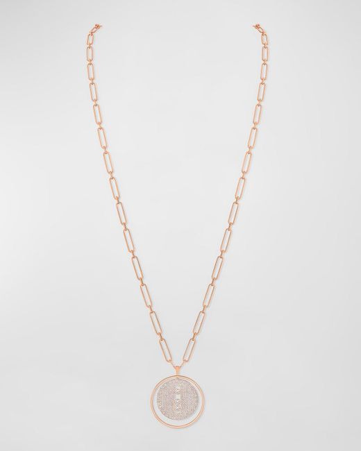 Messika White Lucky Move 18k Rose Gold Full Pave Necklace