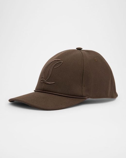 Christian Louboutin Brown Mooncrest Embroidered Baseball Hat for men