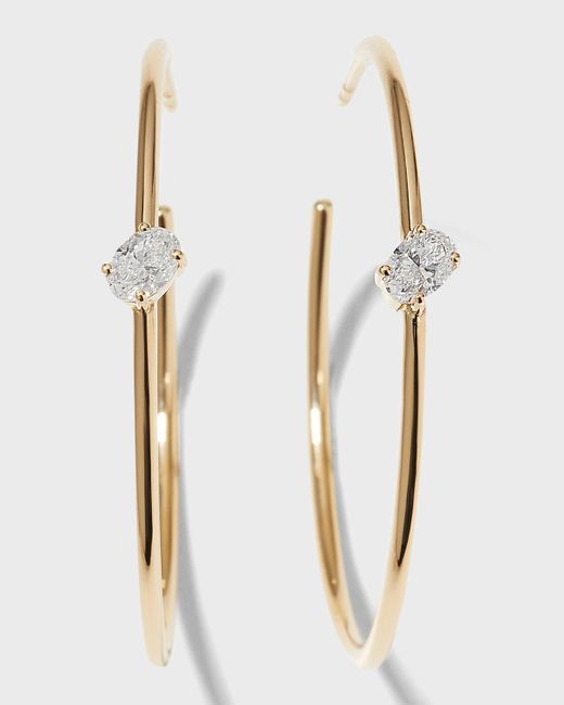 Kastel Jewelry White 14k Gold Chilla Diamond Hoop Earrings