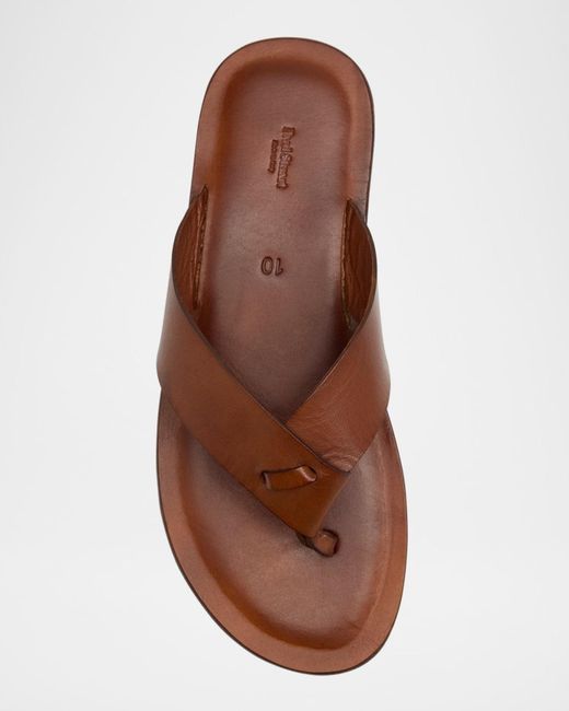 Paul Stuart Brown Apos;S Damascus Leather Flip-Flops for men