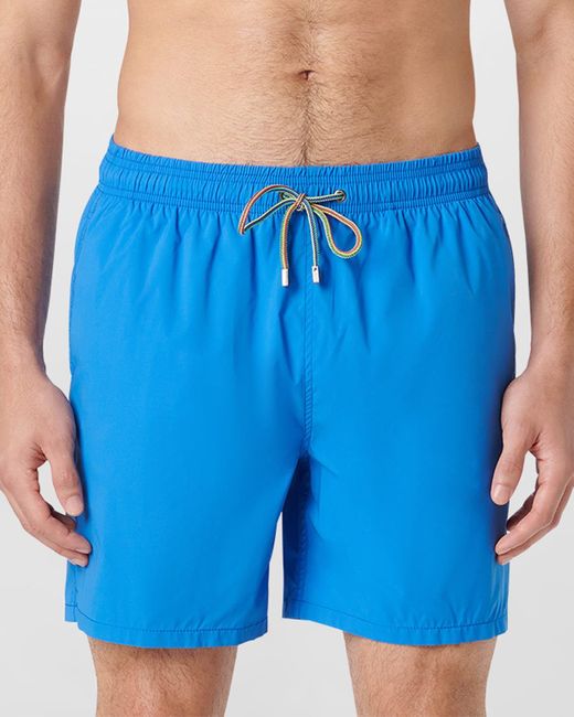 Bugatchi Blue Cosmo Solid Swim Trunks for men