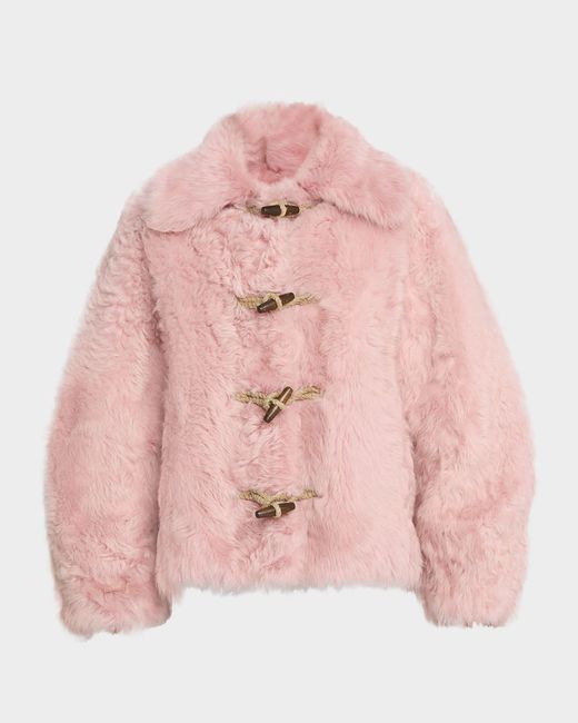 Moncler Pink Oisans Shearling Jacket