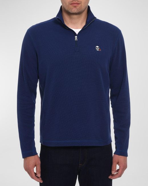 Robert Graham Blue Polaris Quarter-zip Sweater for men