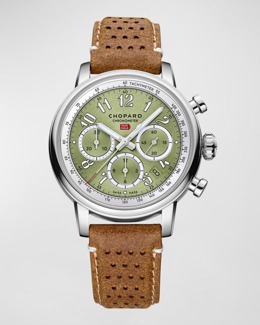 Chopard Gray Mille Miglia 40mm Classic Chronograph Green Dial Watch for men