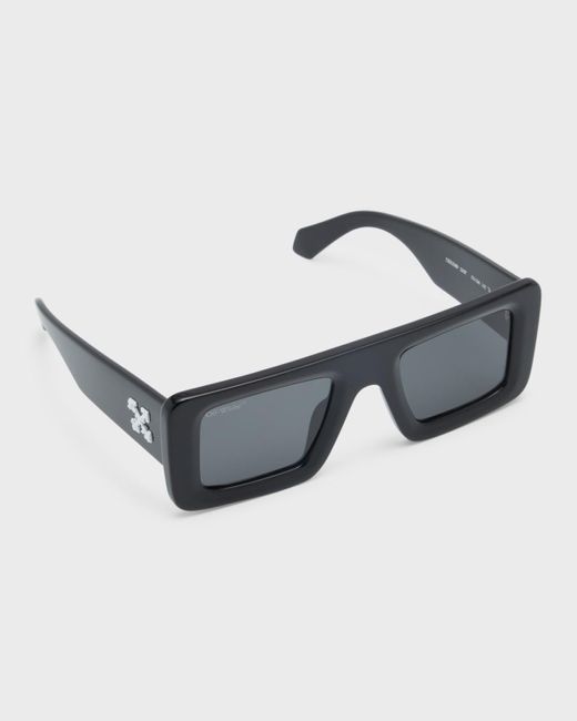 Off-White c/o Virgil Abloh Gray Seattle Acetate Rectangle Sunglasses for men
