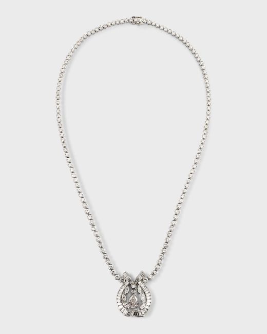 NM Estate White Estate Platinum Diamond Wreath Necklace