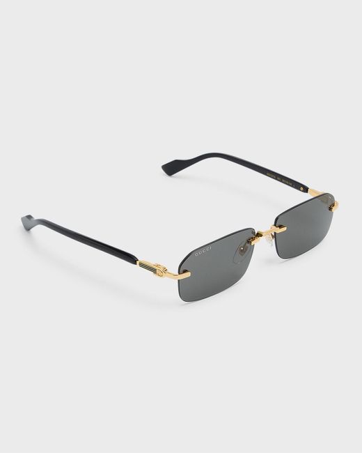 Gucci Multicolor Rimless Metal Rectangle Sunglasses for men