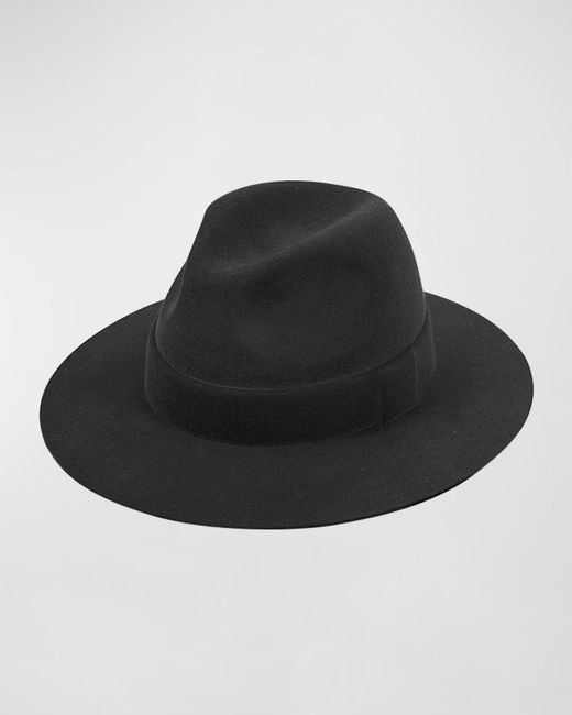 Barbisio Black Ray Wool-Cashmere Fedora Hat for men