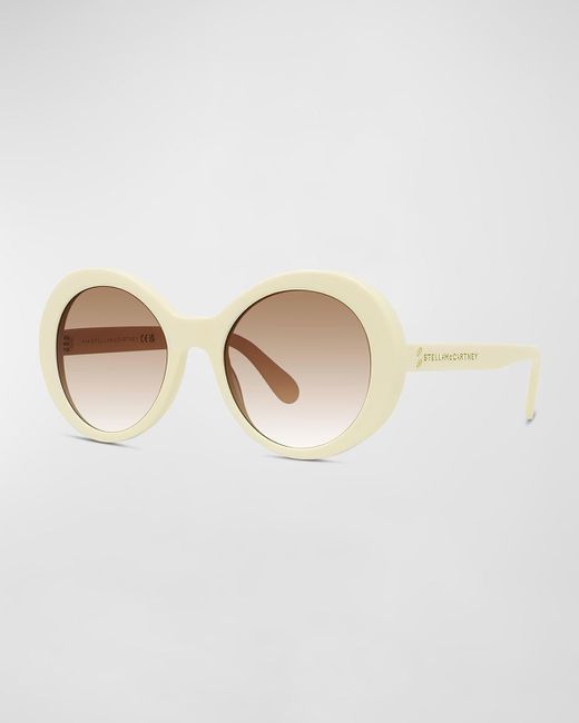 Stella McCartney White Oversized Plastic Round Sunglasses