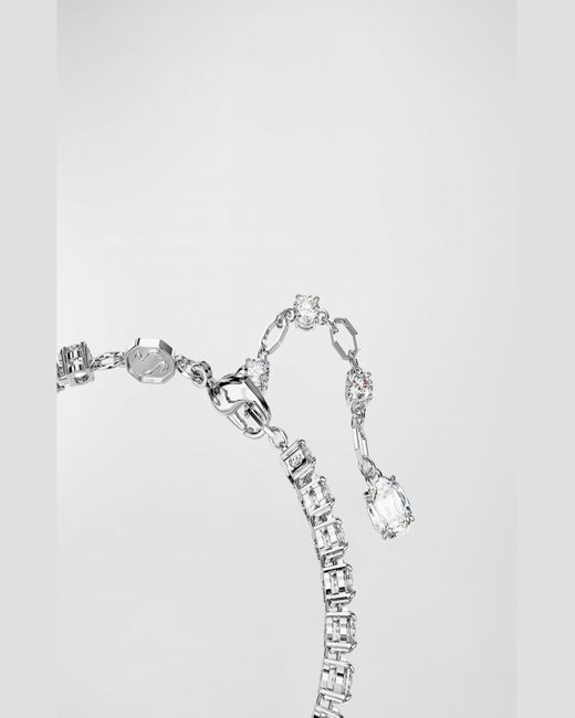 Swarovski Metallic Matrix Rhodium-Plated Crystal Tennis Bracelet