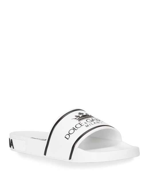 Dolce & Gabbana Dg Milano Logo Pool Slide Sandals in Metallic for Men ...