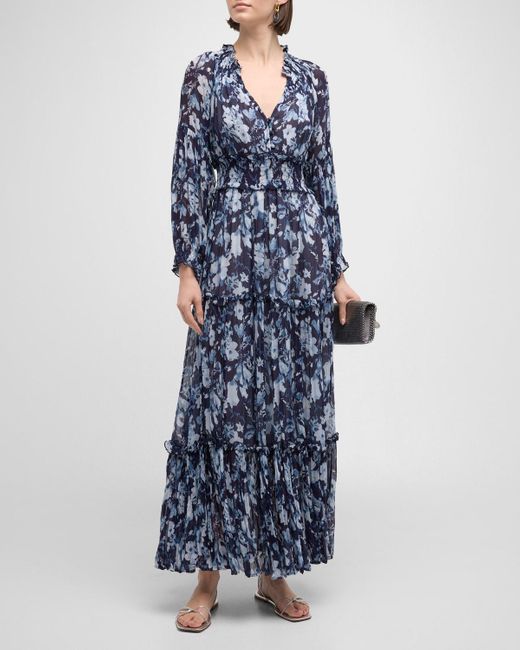 Rails Blue Frederica Floral Tiered Maxi Dress
