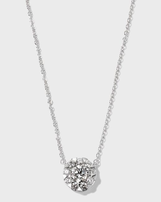 Memoire 18k White Gold Diamond Bouquet Fashion Necklace, 0.66tcw