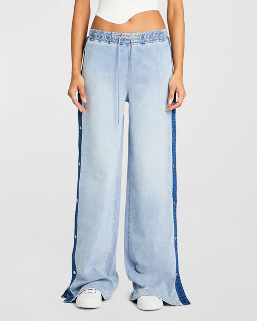SER.O.YA Blue Gabbi Side-Snap Jeans