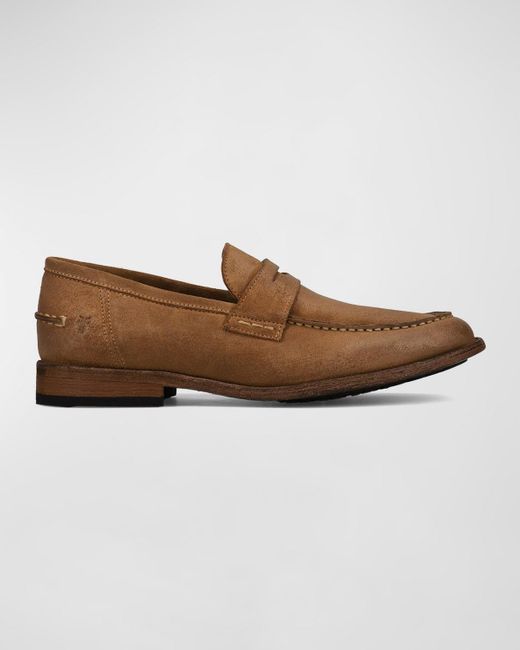 Frye Brown Tyler Leather Penny Loafers for men