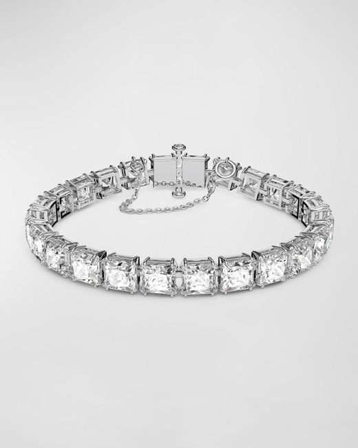 Swarovski Metallic Millenia Rhodium-plated Square-cut Crystal Bracelet