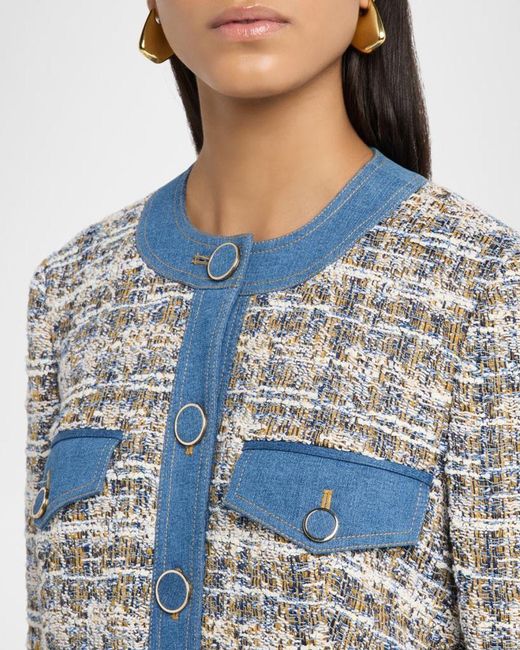 Veronica Beard Blue Tweed Ainslie Jacket