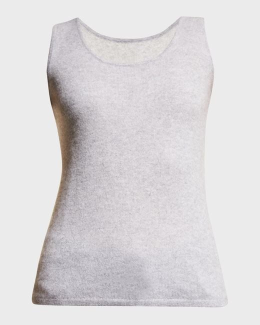 Neiman Marcus Gray Cashmere Basic Tank Top