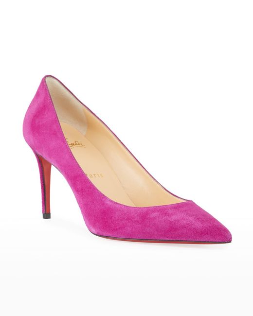 Christian Louboutin Pink Kate 85Mm Suede Sole Pumps