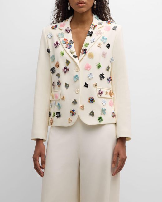 Libertine Natural Button Town Embellished Single-Breasted Short Jacket