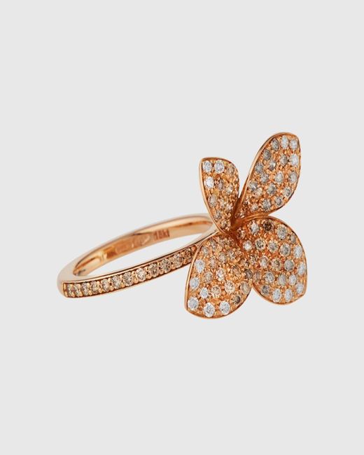 Pasquale Bruni Brown Giardini Segreti Petite Flower Ring With Diamonds