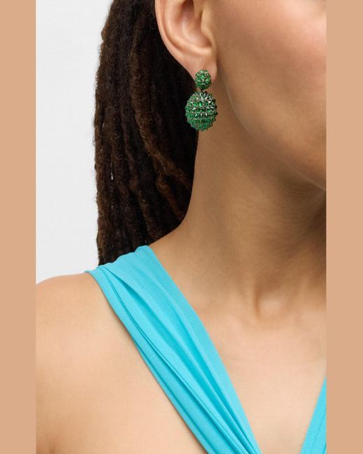 Goshwara Green Limited Edition Double Ball Drop Tsavorite Earrings